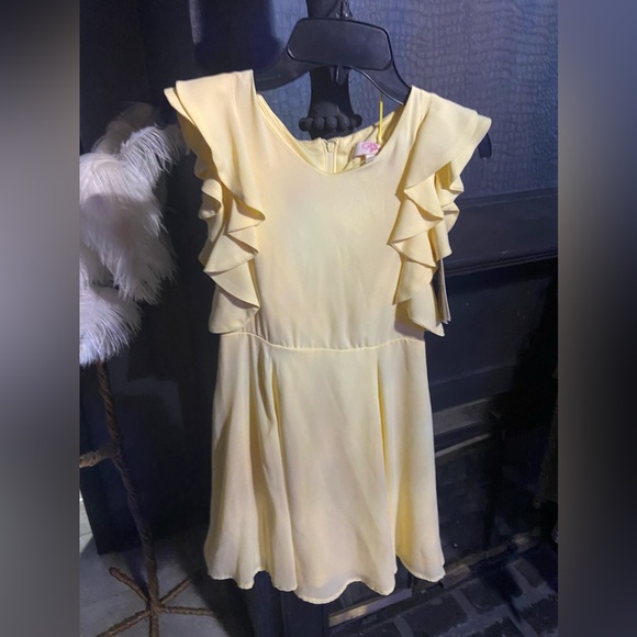 fb girls new with tags yellow dress - Picture 1 of 5